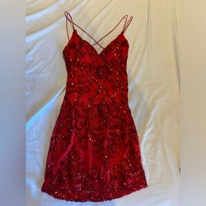 Elegant Red Sequin Dress. Worn once
